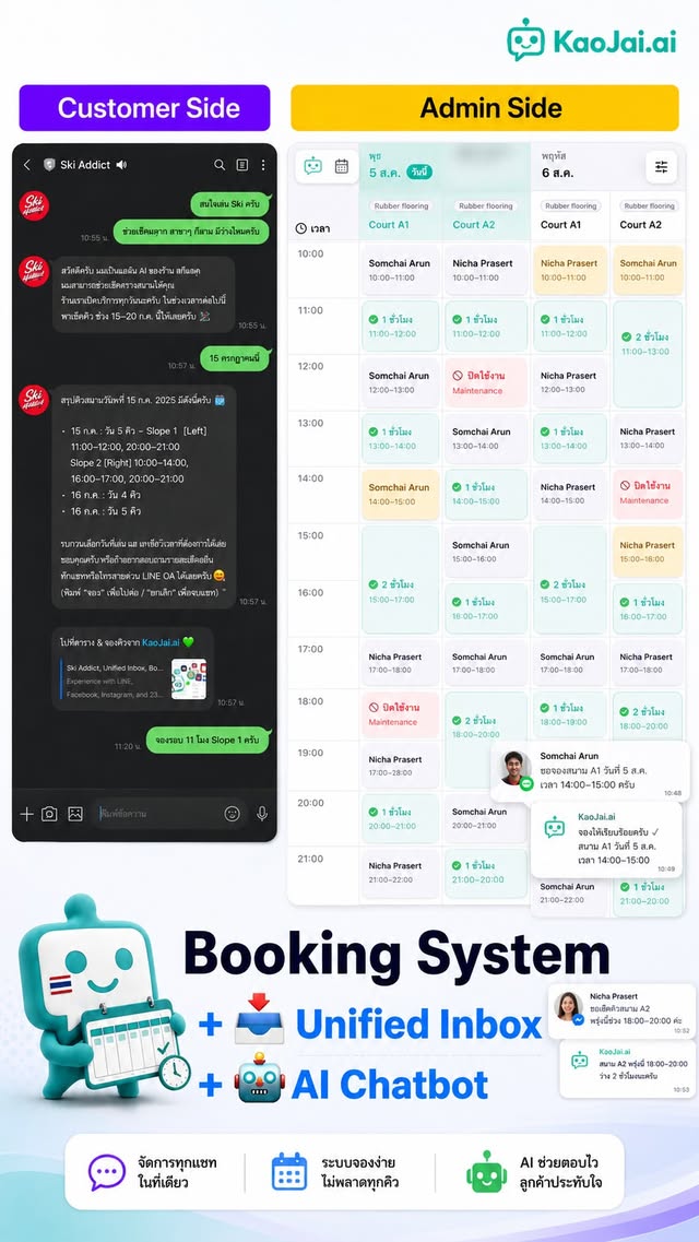 Manage Booking ระบบจัดการ สำหรับทีมแอดมิน 🏸